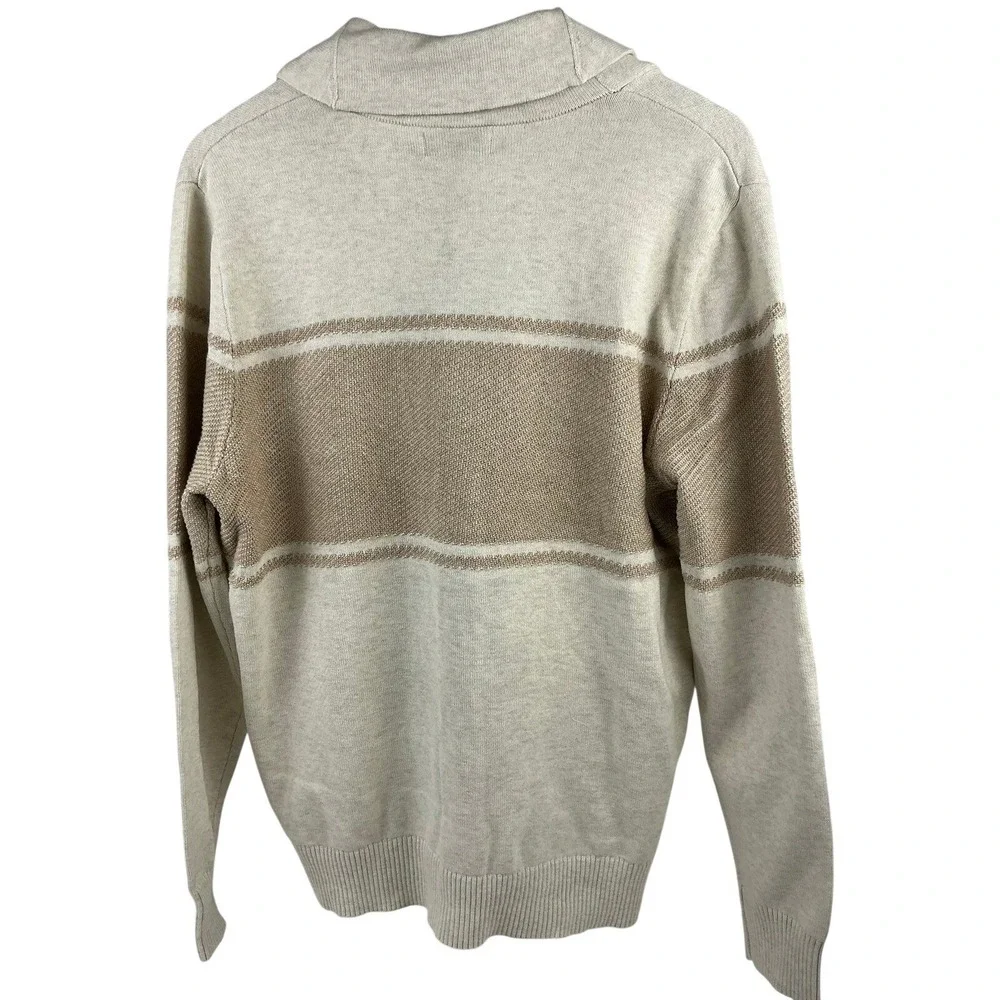 Goodfellow & Co‎ Shawl Collar Cardigan M Cream Tan Stripe NWT